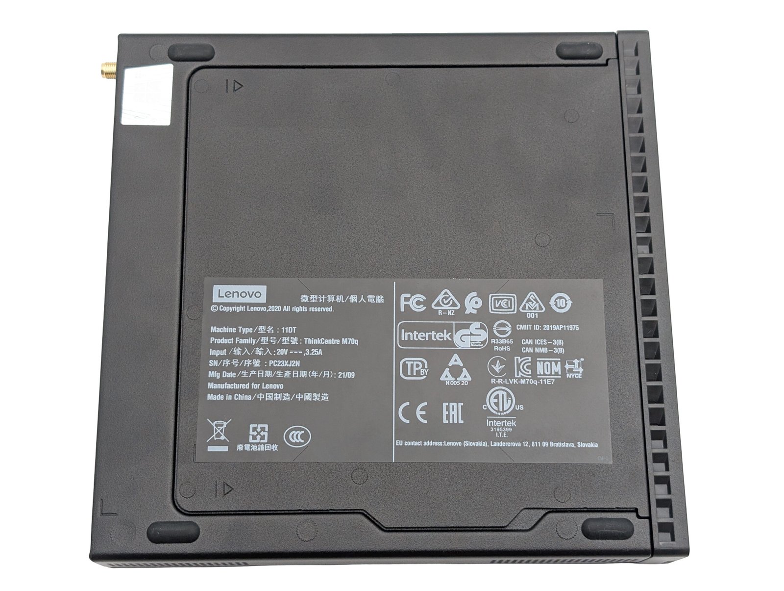 Lenovo ThinkCentre M70q Tiny/i5-10400T/8GB/256GB (RECONDITIONNÉ)