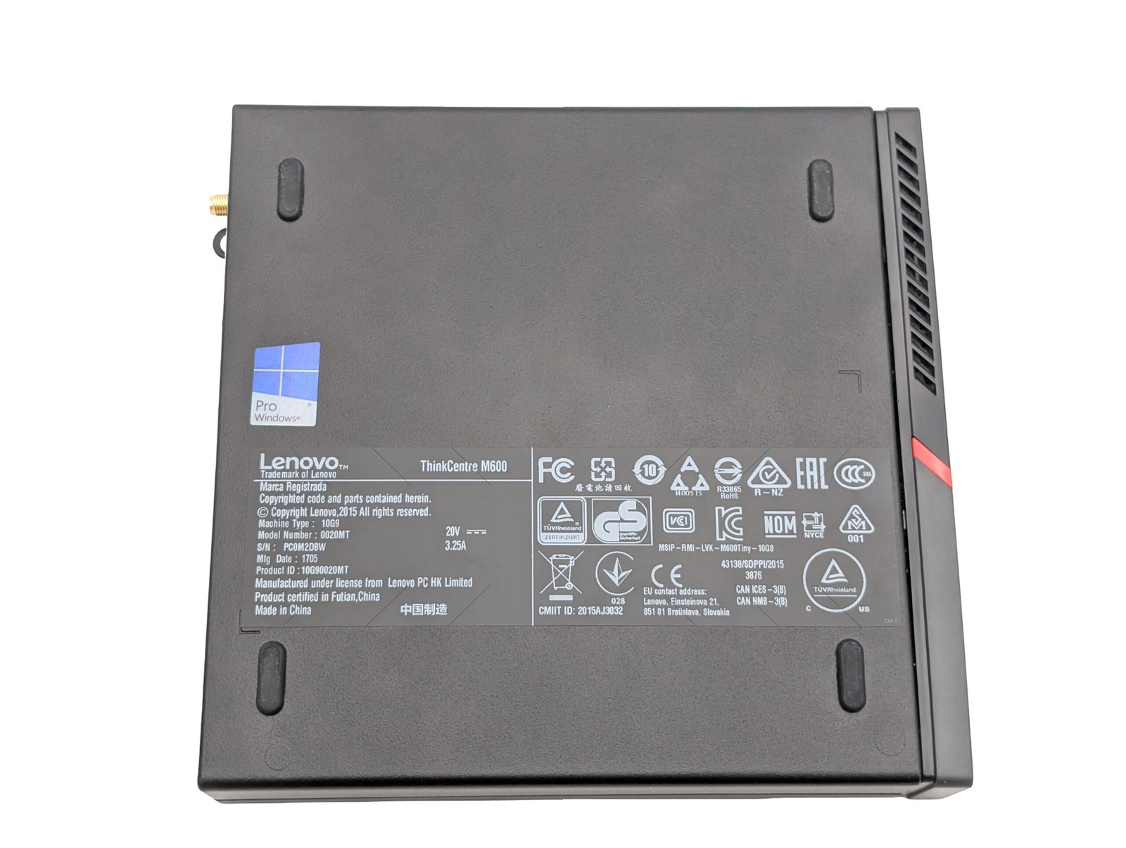 Lenovo ThinkCentre M600/Pentium J3710/8GB/256GB (RECONDITIONNÉ)