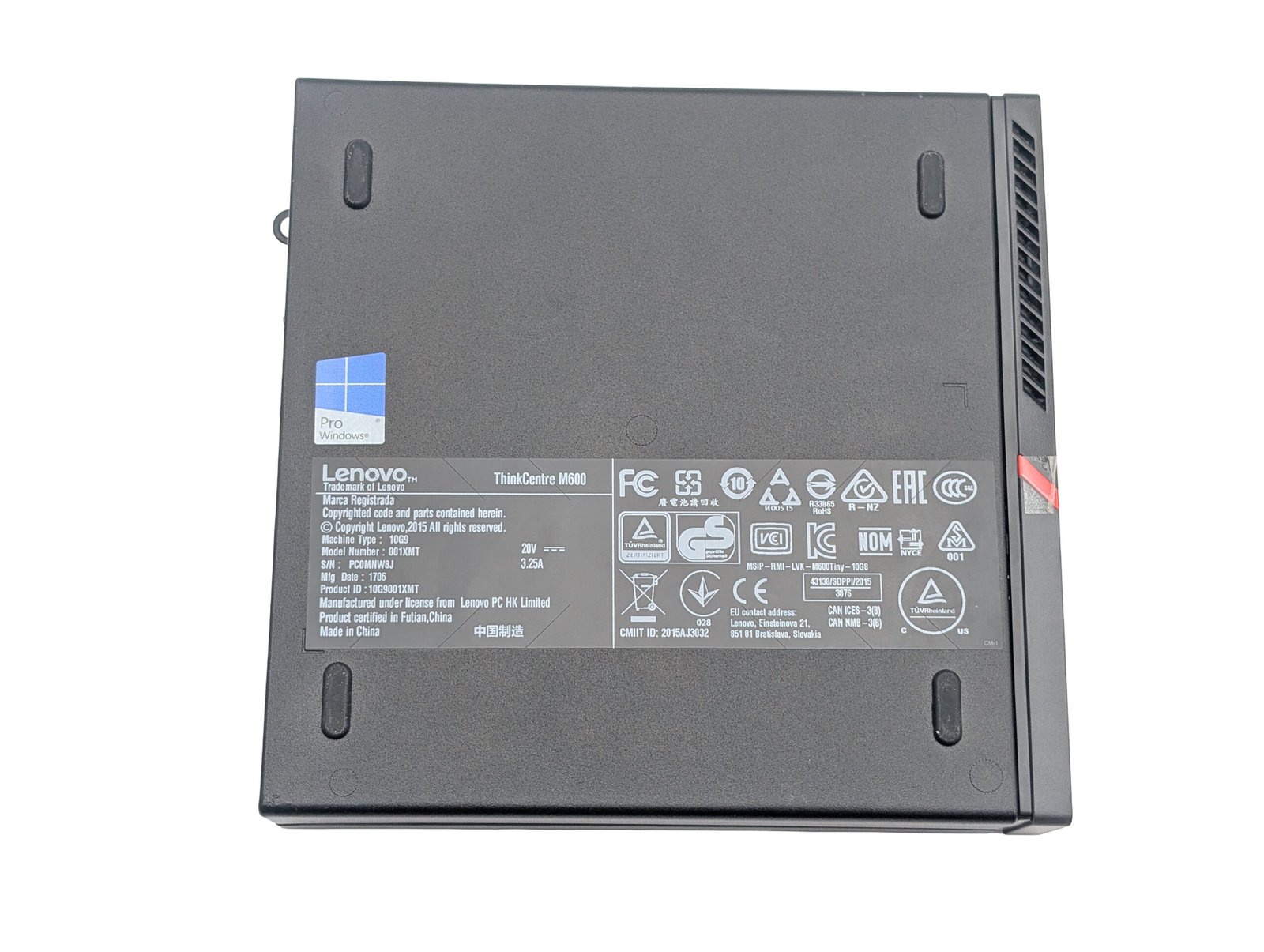 Lenovo ThinkCentre M600/Pentium J3710/8GB/128GB (RECONDITIONNÉ)